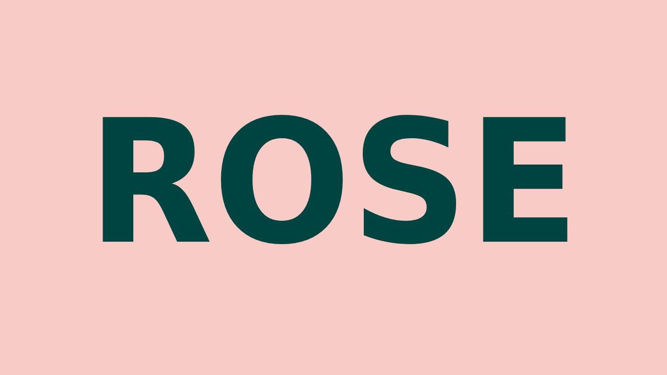 Fond rose avec le mot &laquo; rosa &raquo; en vert fonc&eacute;.